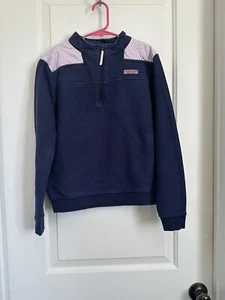 Vineyard Vines girls L 14 blue pink white stripe long sleeve Shep Shirt - Picture 1 of 3