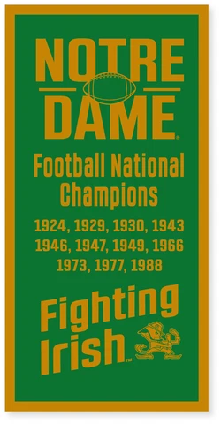 Notre Dame Fighting Irish Football NCAA National Championship Banner Cover
