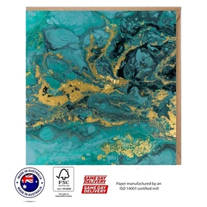 Gold & Green Abstract Greeting Card - Australian Designs The Abstract set - Bild 1 von 3