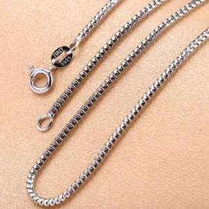 Collar de cadena eslabón espejo de palomitas de maíz 925 para hombre y mujer A2737 - Imagen 1 de 5