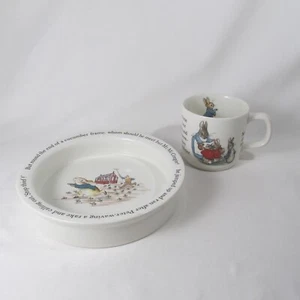 Wedgwood of Etruria & Barlaston Peter Rabbit Bowl & Mug/ Cup Made in England - Picture 1 of 12