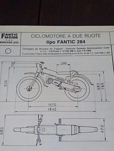 FANTIC SPRINTER 284 1983 SCHEDA Originale Omologazione ASI FMI MCTC - Foto 1 di 7