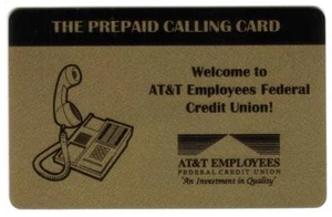 Tarjeta telefónica/teléfono TK 205 5 minutos gratis AT&T Employees Federal Credit Union - Imagen 1 de 1