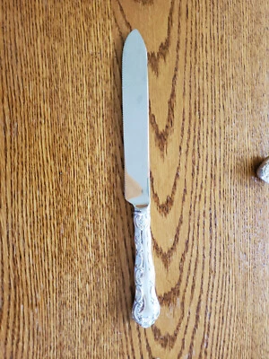 Cuchillo dentado POMPADOUR BIRKS para pastel de plata de ley/ino inoxidable 9 7/8" #69A Foto 1 de 4