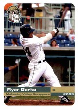2003 Mahoning Valley Scrappers Grandstand 8 Ryan Garko Walnut California CA Card