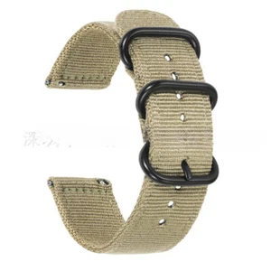 Thicked Nylon Canvas Watch Band Quick Release Sport Strap18/20/22/24mm Universal - Picture 1 of 18