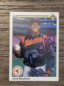 Jose Bautista 1990 Upper Deck #8 Vintage Signed Card Autographed Orioles