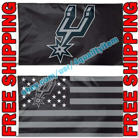 Deluxe San Antonio Spurs Logo USA Stars Stripes Flag Banner 3x5 ft NBA Fan 2021 Cover