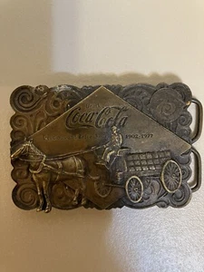 1976 Bergamot Brass Works Coca-Cola 75th Anniversary Flaschenöffner Gürtelschnalle - Bild 1 von 8