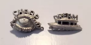 2 Vintage Rebus Puzzle Cracker Jack Gumball Pin Charms - Picture 1 of 2