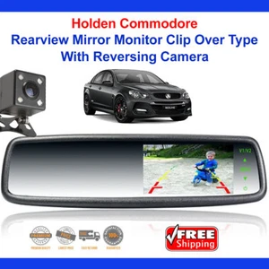 For Holden Commodore 4.3" Rearview Mirror Monitor Clip Over Type & Reversing Cam - Picture 1 of 12