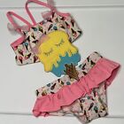 Joe Boxer Ice Cream Swimsuit Baby Girls Size 18 Months Pink Ruffle One Piece