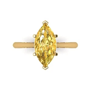 14K Yellow Gold Citrine Solitaire Engagement Ring (2.5cttw, Marquise-Cut ) - Picture 1 of 11