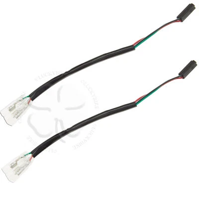 2件转向信号适配器插头3管圆形适用于铃木雅马哈GSXR YZF灯 — 第 1/2 张图片