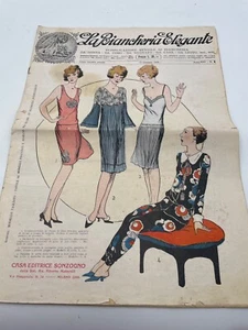 La Biancheria Elegante n. 1 gennaio 1928 moda donna uomo neonato casa - Picture 1 of 2