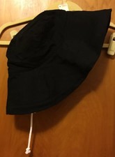 Womens Black Canvas Hat Sun Shade