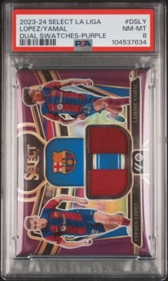 2023-24 Select La Liga Fermin Lopez/Lamine Yamal - Amostras duplas roxas /49 controle remoto - Imagem 1 de 2