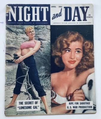 VTG Night and Day Magazine April 1951 Irish McCalla & Trudy Williams No Label - Image 1 of 2
