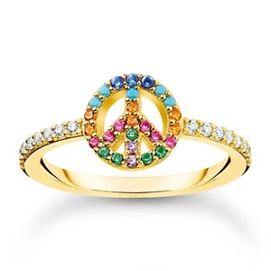 THOMAS SABO Schmuck Damen-Ring Peace Goldfarben Bunte Steine TR2373-488-7 - Bild 1 von 2