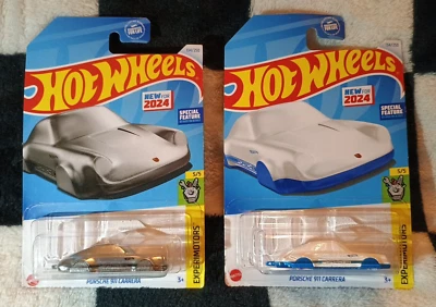 2024 Hot Wheels Porsche 911 Carrera белый/серебристый - брелок (лот из 2) 1:64 - Изображение 1 из 3