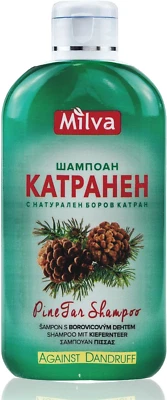 Milva Kiefer Teer Shampoo für seborrhoische Dermatitis - 200 ml natürliche Schuppen - Anti - Bild 1 von 4