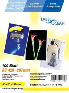 100 Feuilles A3 Film Transparents Rétroprojection OHP Compatible Laser - Afbeelding 1 van 1