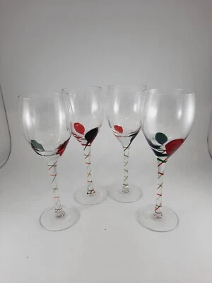 Juego de 4 tallos de cinta gotas lágrimas verdes y rojas Pier 1 Imports Foto 1 de 4