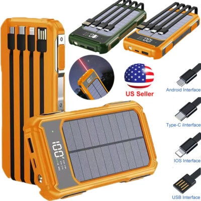 Solar Power Bank 50000mAh Portable Fast Charging External Battery Flashlight NEW - Image 1 of 4