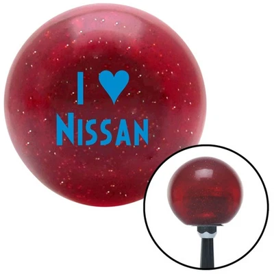 Blue I <3 for NISSAN Red Metal Flake Shift Knob w/ M16x1.5 Insert Shifter Auto - Image 1 of 4
