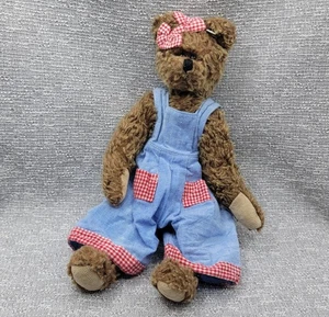 TY Attic Treasure Beanie Baby Rebecca The Brown Bear w/Dress w/Bow-*Well Loved* - Picture 1 of 12