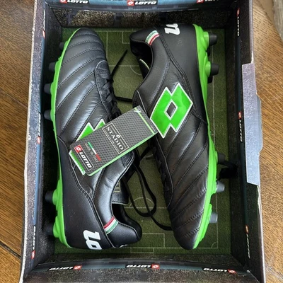Lotto Stadio OG II FG Soccer Cleats - All Black, Spring Green | Men’s Size 9.5 - Image 1 of 4
