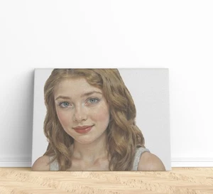 Vtg Retro Sexy Woman Portrait Oil Painting Teens Room Decor Canvas Prints - Picture 1 of 3