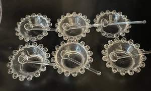 6 bodegas de sal Imperial Glass Candlewick con cucharas como nuevas hechas en EE. UU. 1936+ - Imagen 1 de 8