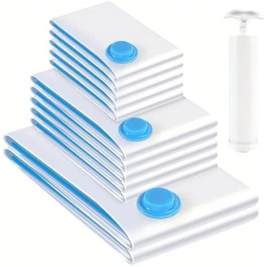 Storage Bags Space Saver Bags Pack of 12jumbo Vacuum Blankets Hand Pump Clothes - Picture 1 of 5