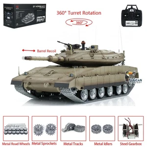 Henglong 1:16 7.0 PRO RTR Merkava IR BB RC Tank 3958-1 Metal Tracks Wheels - Picture 1 of 12