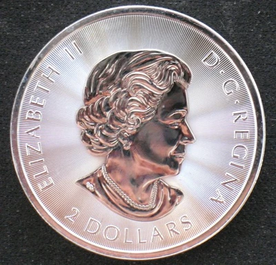 Hoja de arce canadiense genuina 2016 $2 plata .9999 plata 1/2 oz*media onza*sin manchas Foto 1 de 2