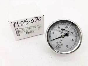 New Trerice D82LFB2502BA60 Pressure Gauge D82LFB 2-1/2" 0-60psi 1/4" NPT CBM - Picture 1 of 5