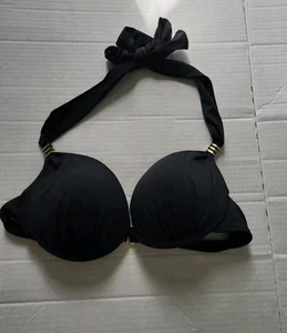 Womens Bar lll Black Padded Medium Swimsuit Bikini Top Nwt - Picture 1 of 7