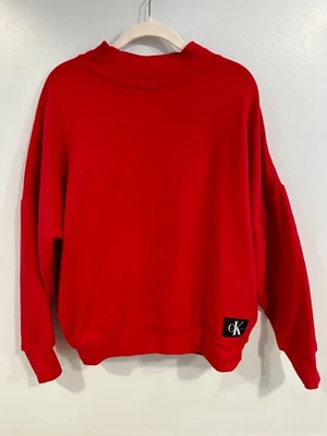 Calvin Klein Women’s Red Crewneck Sweatshirt with pockets, size M - Image 1 of 4