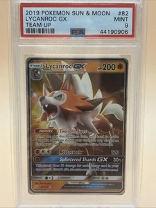 PSA 9 Lycanroc Gx 2019 Pokémon Sun&Moon #82 Team Up Mt envío rápido gratuito - Imagen 1 de 4