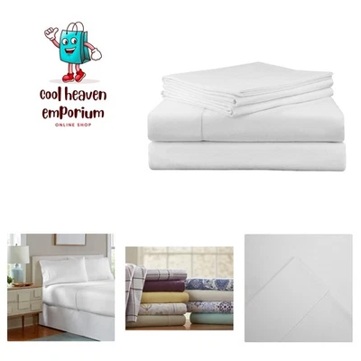 200 GSM Flannel Sheet Set in Snow White – Eco-Friendly California King - Image 1 of 4