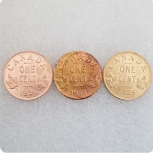 Kanada 1923 1925 1936 Münze Silber Dollar Coin Craft 3 Stück Silber Canada 1 Cents - Bild 1 von 8