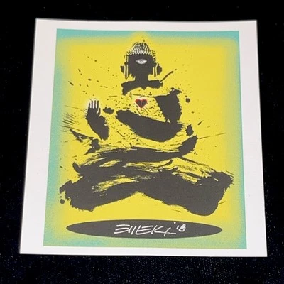 EMEK Buddha Green/Yellow Variant Handbill Art Mini Print Poster Bright Eyes - Image 1 of 3