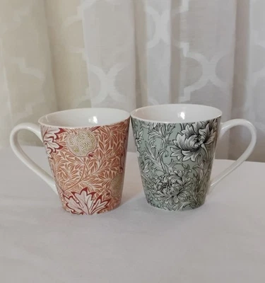 Spode Morris & Co. William Set Of 2 Small Mugs/Cups Apple Chrysanthemum Toile - Image 1 of 4