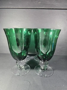 Juego de 4 gemas navideñas vintage Lenox verde sobre copas de vástago de clase transparente - Imagen 1 de 11