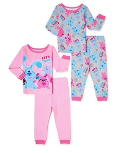 NWT 4t 4 BLues clues dog magenta pajamas 4 pc set fall birthdays spring - Picture 1 of 5