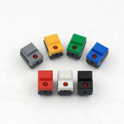 7Pcs PB86-A1 Red LED 7 Colors 6Pin Momentary SPDT Square Push Button Switch - Image 1 of 4