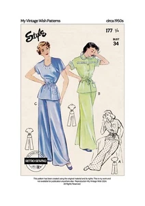 50er Jahre Damen Easy Magyar Schlafanzug Schnittmuster Büste 34 - Bild 1 von 3