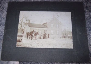Old Cabinet Photo Family, Farmhouse & Horses - Picture 1 of 3