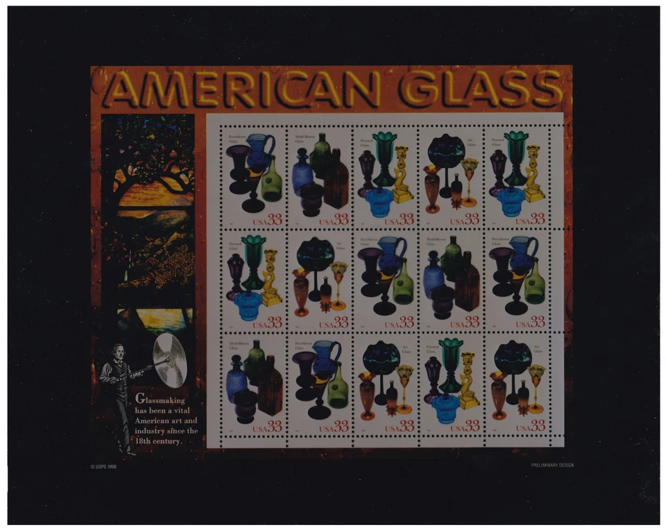 Ensayo a color fotográfico transparente, vidrio americano Sc3328a EE. UU., prensado, vidrio artístico Foto 1 de 1